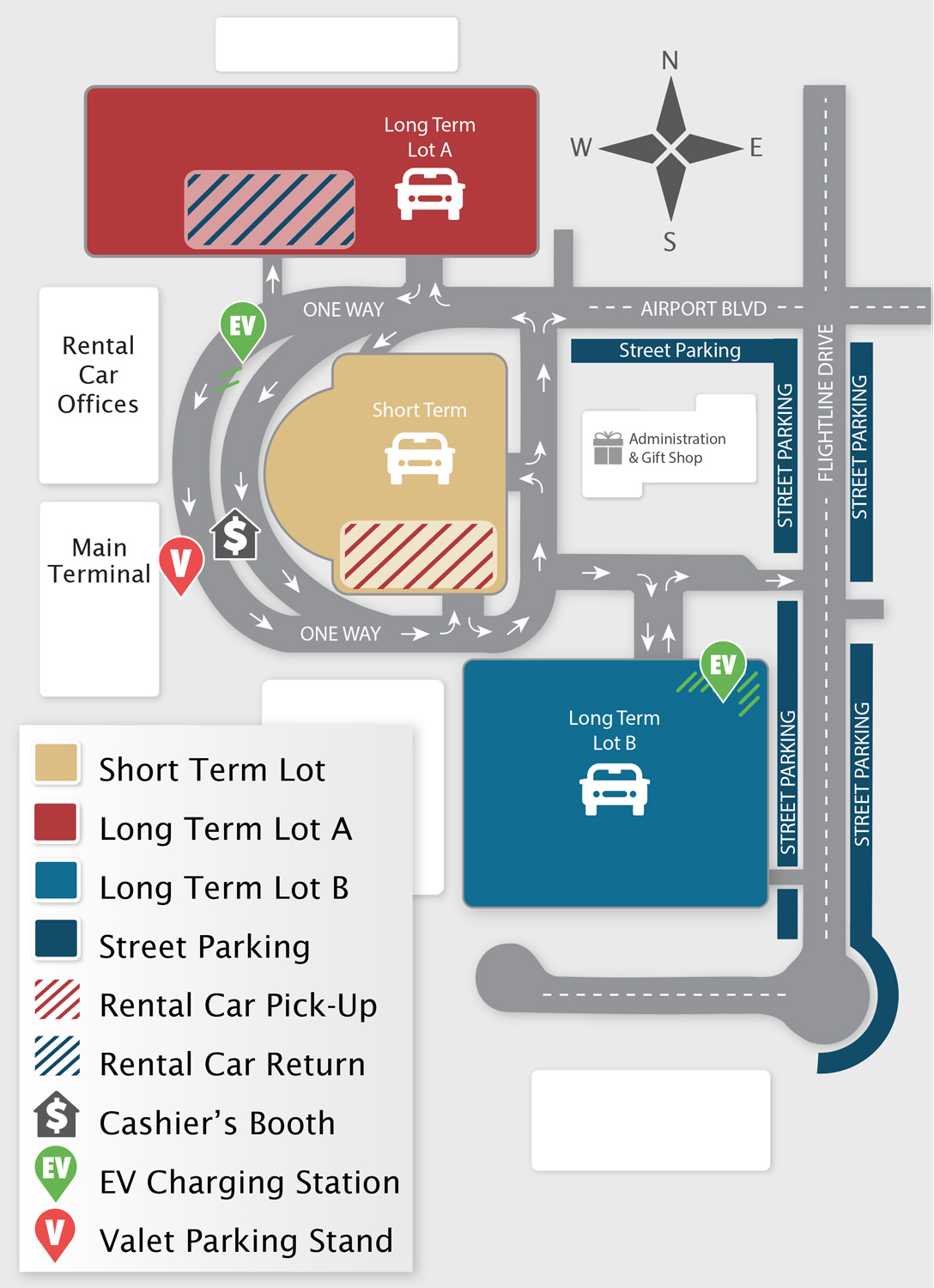 STS Airport Parking Map
