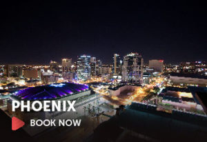 Image of Phoenix, Arizona with text that says, "Book Now"